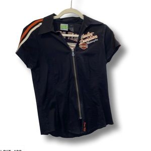 Harley Davidson zip-up vest/shirt